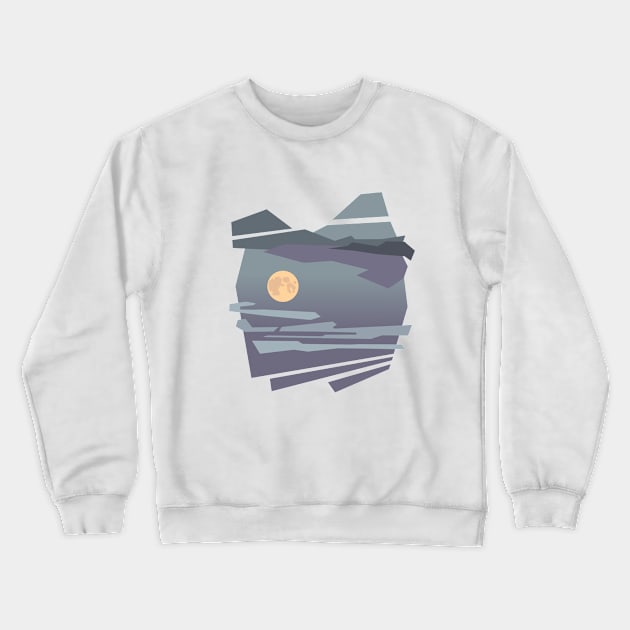 Full moon at night Crewneck Sweatshirt by BumbleBambooPrints